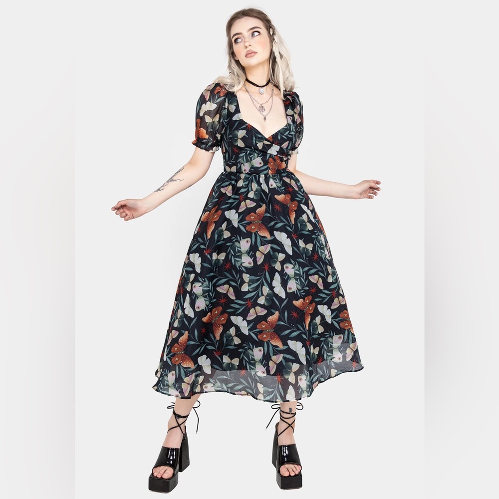Disturbia mariposa puff sleeve organza dress